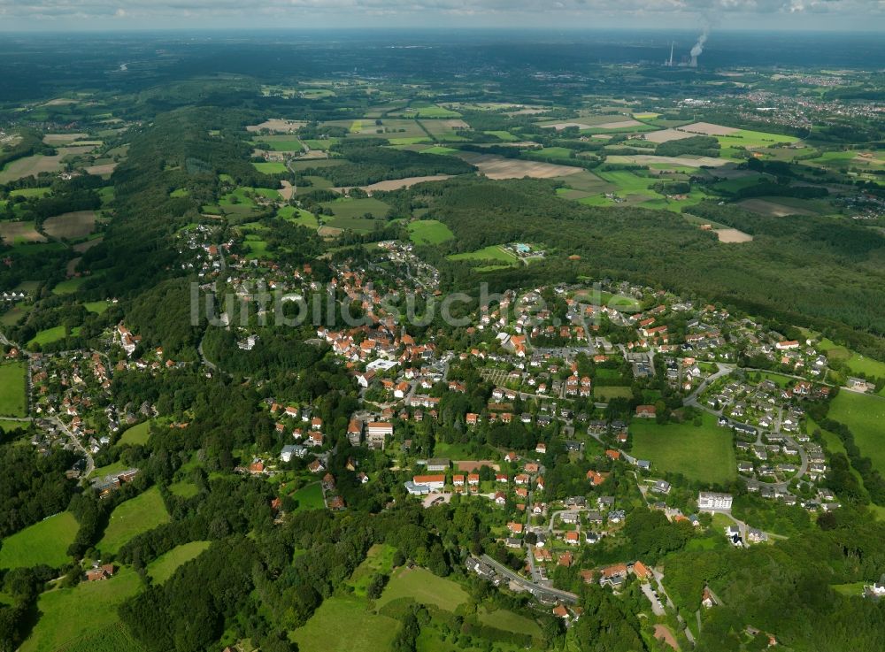 Luftaufnahme Tecklenburg - Stadtansicht vom Zentrum der Stadt Tecklenburg im Bundesland Nordrhein-Westfalen NRW