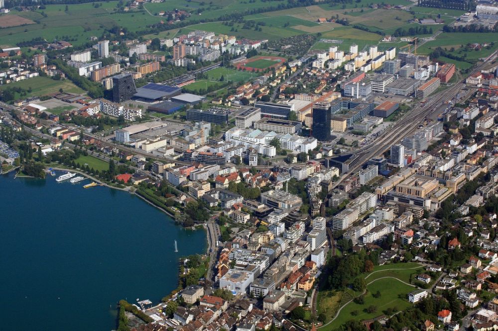 Luftbild Zug - Stadtansicht von Zug im Kanton Zug in der Schweiz