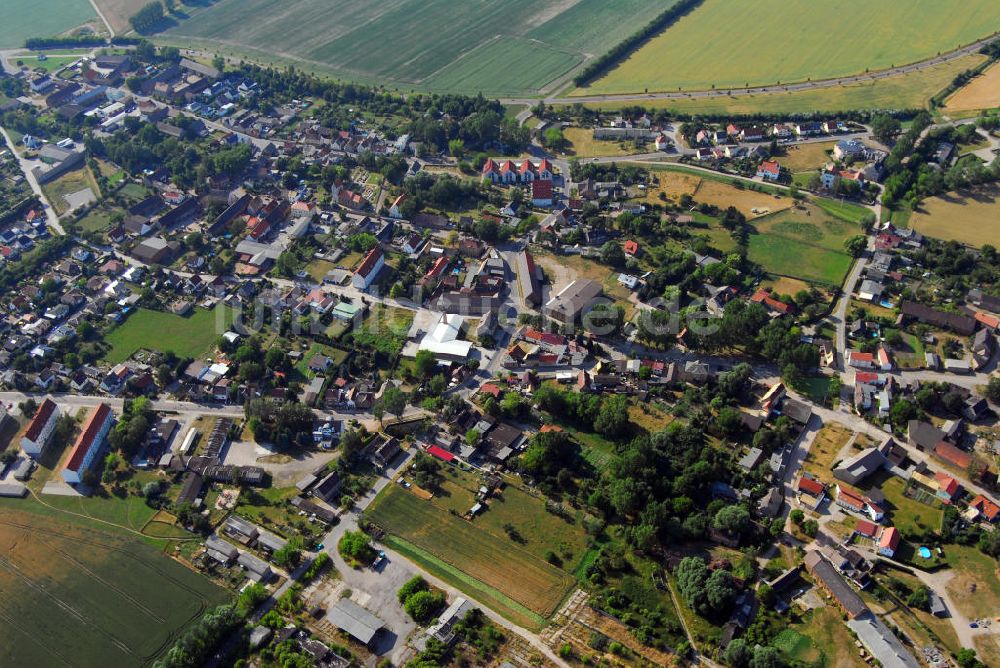 Zwochau von oben - Stadtansicht von Zwochau im Kandkreis Delitzsch