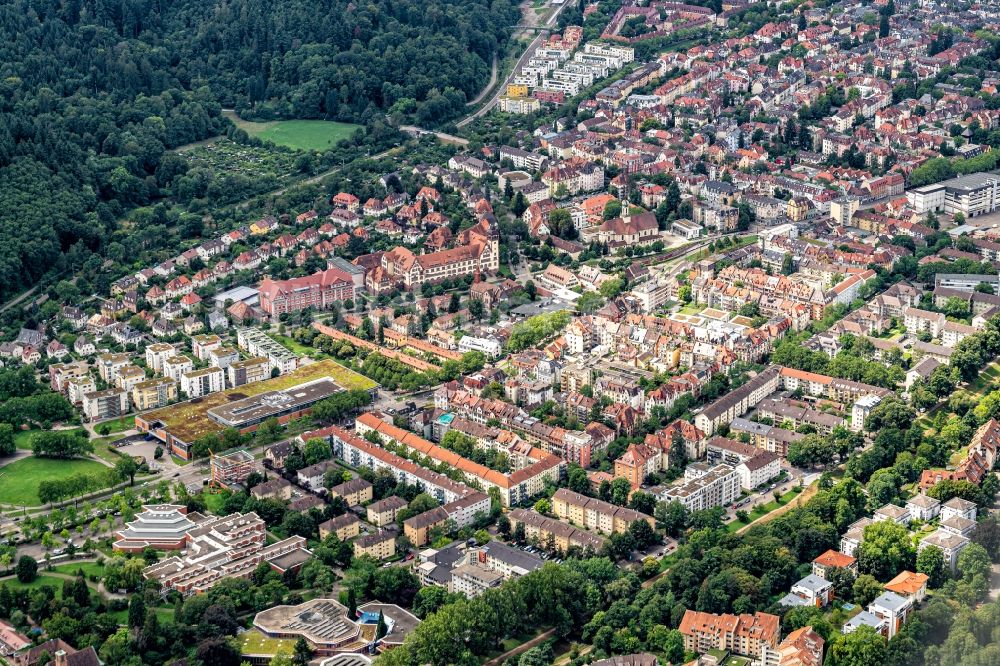 Wiehre aus der Vogelperspektive: Stadtbereich und Innenstadtzentrum Freiburg, Wiehre im Bundesland Baden-Württemberg, Deutschland