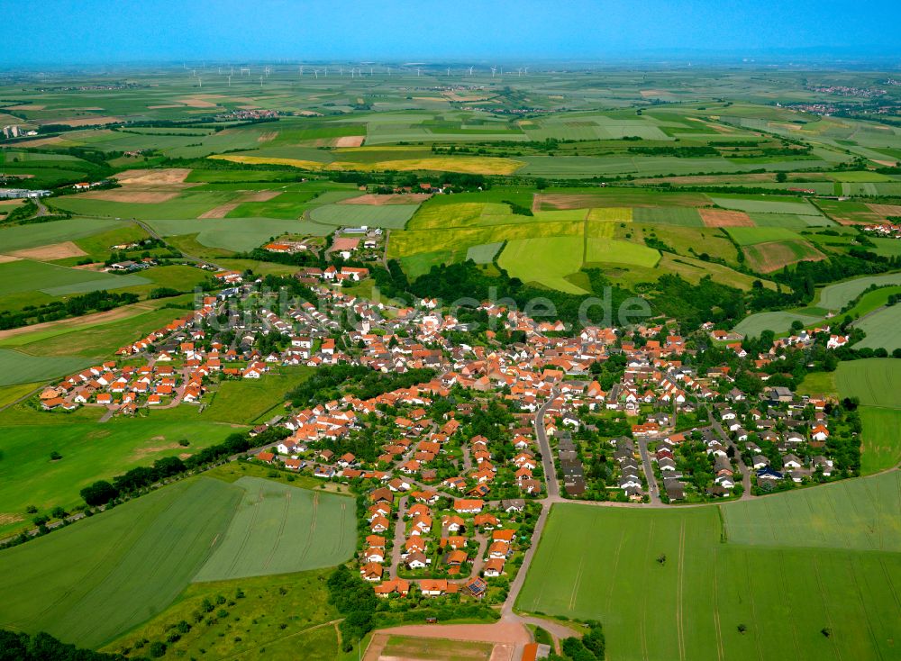 Luftaufnahme Bolanden - Stadtgebiet inmitten der Landwirtschaft in Bolanden im Bundesland Rheinland-Pfalz, Deutschland