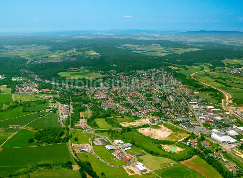 Luftbild Eisenberg (Pfalz) - Stadtgebiet inmitten der Landwirtschaft in Eisenberg (Pfalz) im Bundesland Rheinland-Pfalz, Deutschland