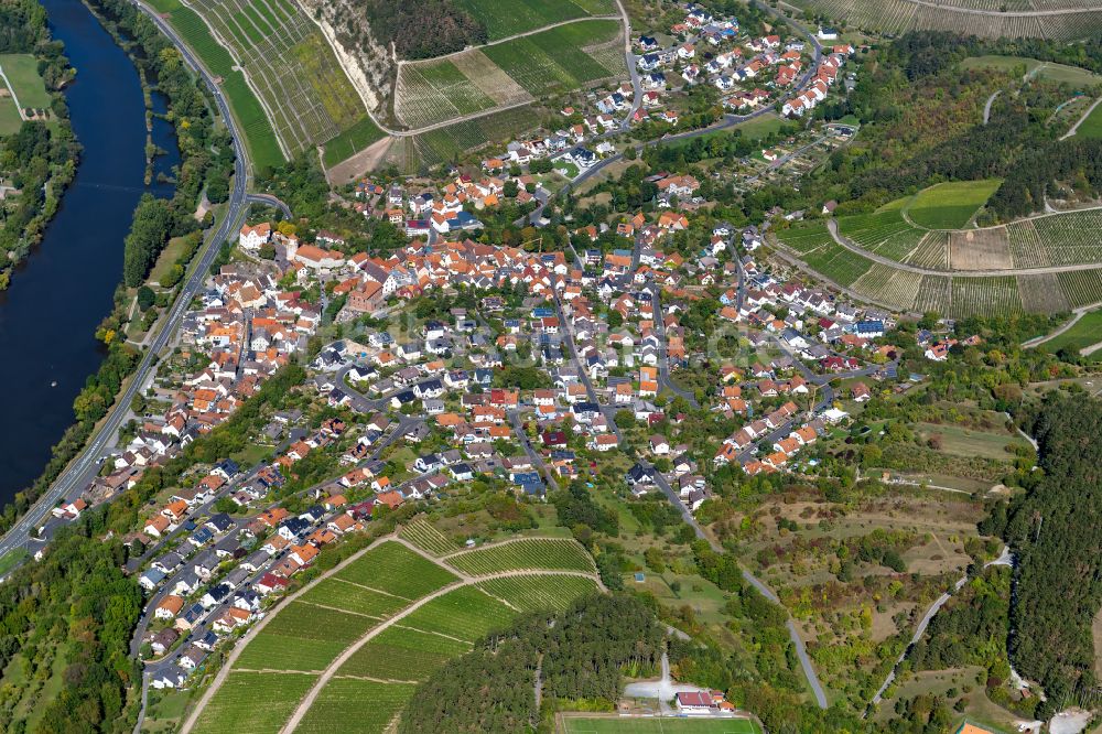 Homburg a.Main von oben - Stadtgebiet inmitten der Landwirtschaft in Homburg a.Main im Bundesland Bayern, Deutschland