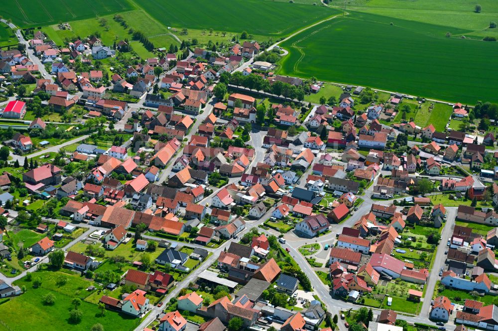 Luftbild Kaltenwestheim - Stadtgebiet inmitten der Landwirtschaft in Kaltenwestheim im Bundesland Thüringen, Deutschland