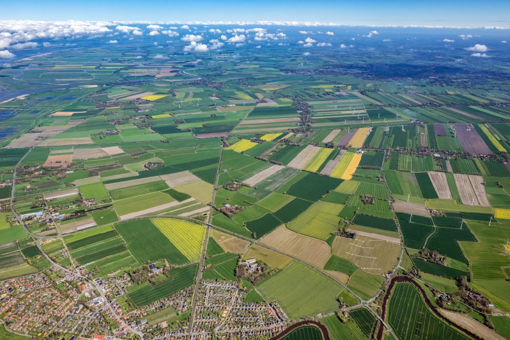 Luftbild Otterndorf - Stadtgebiet inmitten der Landwirtschaft in Otterndorf im Bundesland Niedersachsen, Deutschland