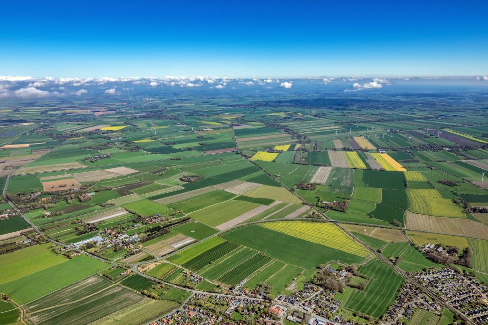 Luftbild Otterndorf - Stadtgebiet inmitten der Landwirtschaft in Otterndorf im Bundesland Niedersachsen, Deutschland