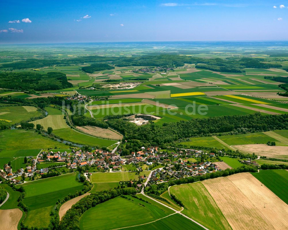 Riedlingen aus der Vogelperspektive: Stadtgebiet inmitten der Landwirtschaft in Riedlingen im Bundesland Baden-Württemberg, Deutschland