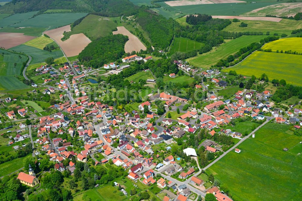 Luftbild Roßdorf - Stadtgebiet inmitten der Landwirtschaft in Roßdorf im Bundesland Thüringen, Deutschland