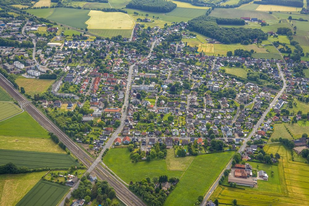 Luftaufnahme Selmigerheide - Stadtgebiet inmitten der Landwirtschaft in Selmigerheide im Bundesland Nordrhein-Westfalen, Deutschland
