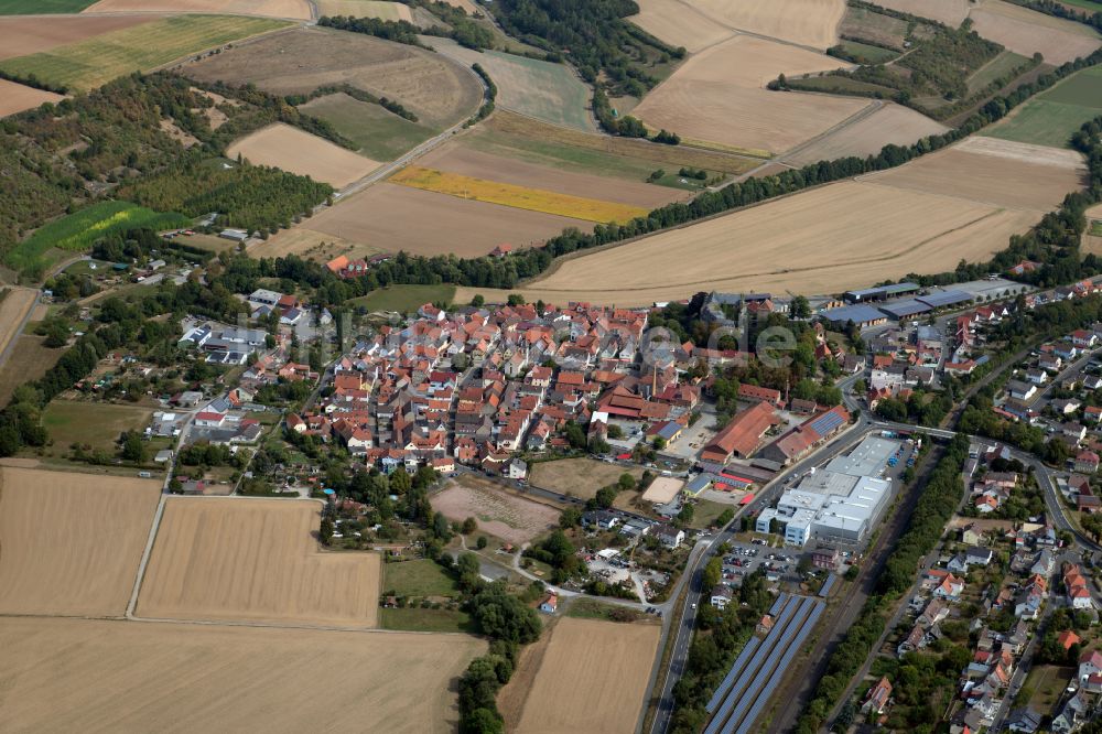 Luftbild Thüngen - Stadtgebiet inmitten der Landwirtschaft in Thüngen im Bundesland Bayern, Deutschland