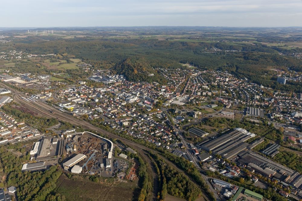 Homburg von oben - Stadtgebiet der Innenstadt von Homburg im Saarland