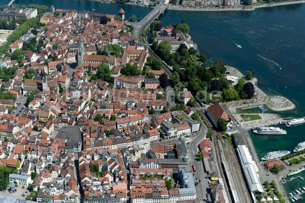Luftbild Konstanz - Stadtgebiet im Innenstadtbereich mit den Stadtteilen Petershausen-West, Petershausen-Ost in Konstanz im Bundesland Baden-Württemberg, Deutschland