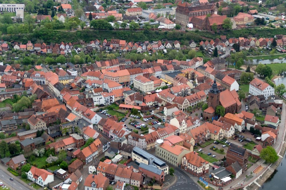 Luftaufnahme Hansestadt Havelberg - Stadtinsel der Hansestadt Havelberg im Bundesland Sachsen-Anhalt