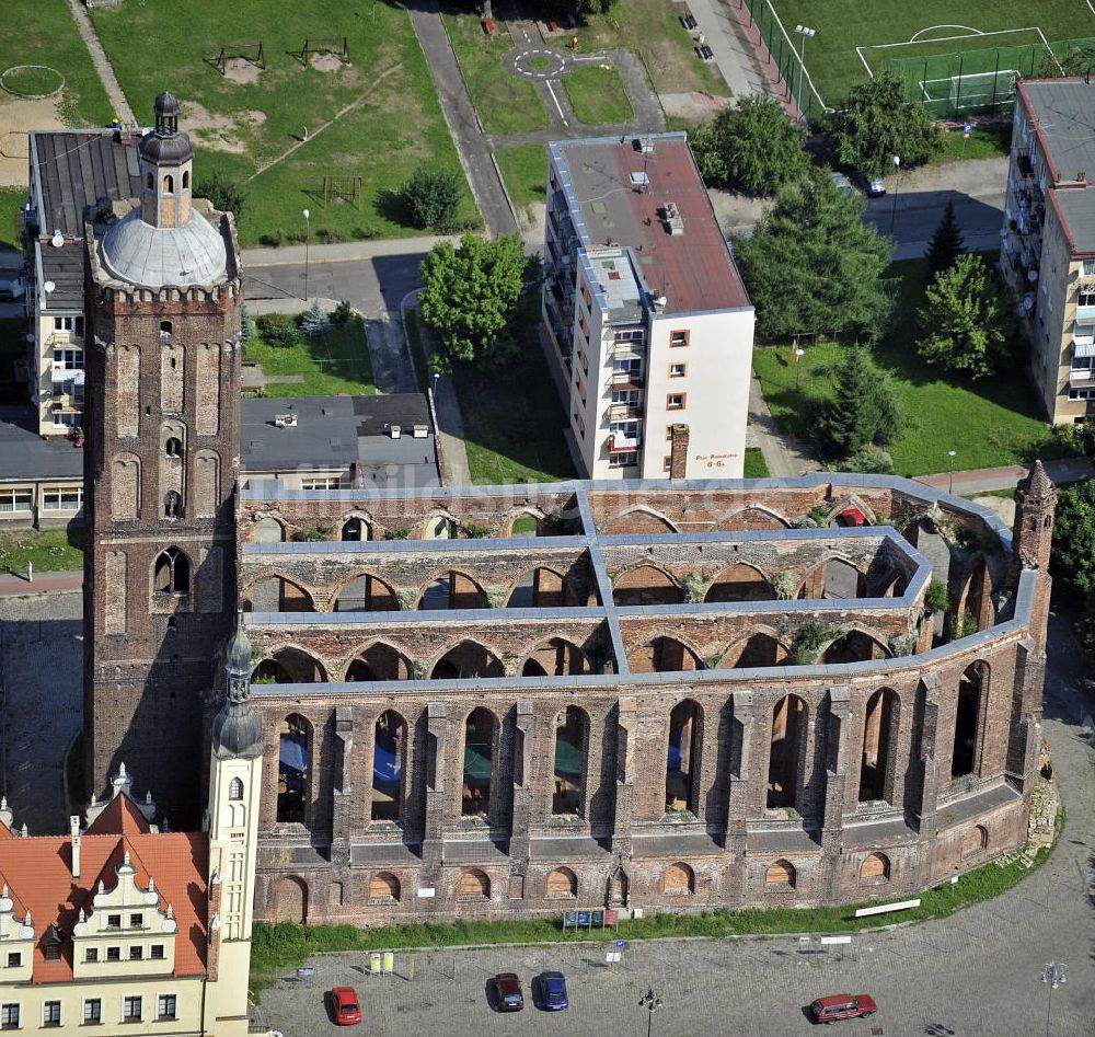 Gubin von oben - Stadtkirche Gubin