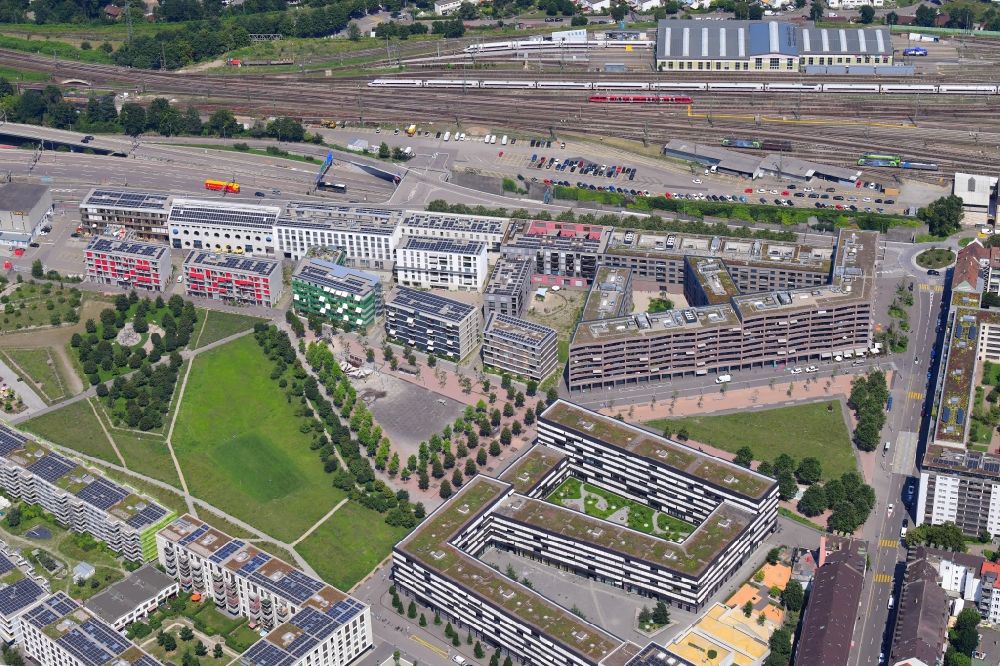 Luftaufnahme Basel - Stadtquartier Erlenmatt Ost in Basel in der Schweiz