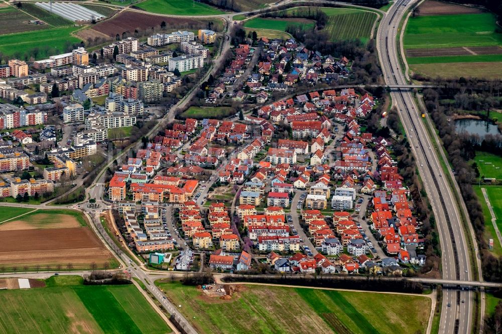 Luftbild Denzlingen - Stadtrand und Außenbezirks- Wohngebiete in Denzlingen im Bundesland Baden-Württemberg, Deutschland