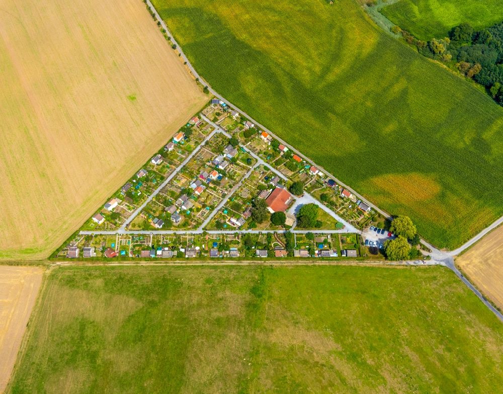 Luftbild Alstedde - Stadtrand und Außenbezirks- Wohngebiete in Dreiecks- Form in Alstedde im Bundesland Nordrhein-Westfalen, Deutschland