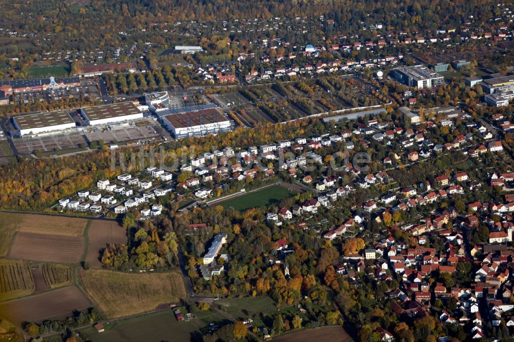 Luftaufnahme Erfurt - Stadtrand und Außenbezirks- Wohngebiete in Erfurt im Bundesland Thüringen, Deutschland