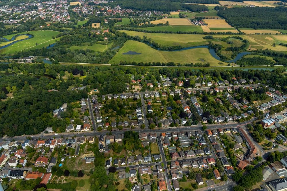 Hamm von oben - Stadtrand und Außenbezirks- Wohngebiete im Ortsteil Norddinker in Hamm im Bundesland Nordrhein-Westfalen, Deutschland