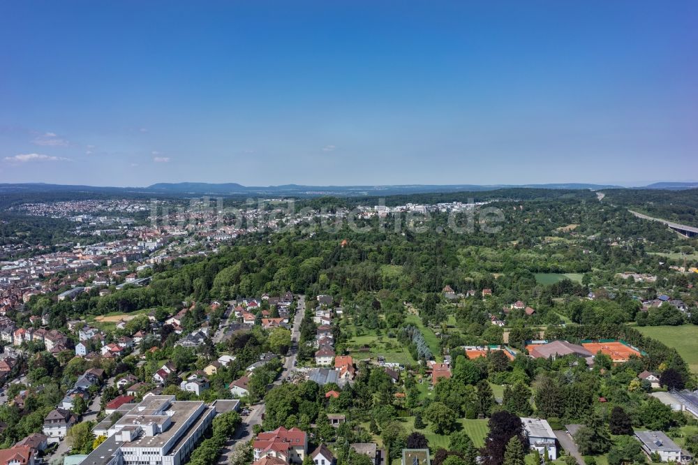 Luftaufnahme Pforzheim - Stadtrand und Außenbezirks- Wohngebiete in Pforzheim Wartberg im Bundesland Baden-Württemberg