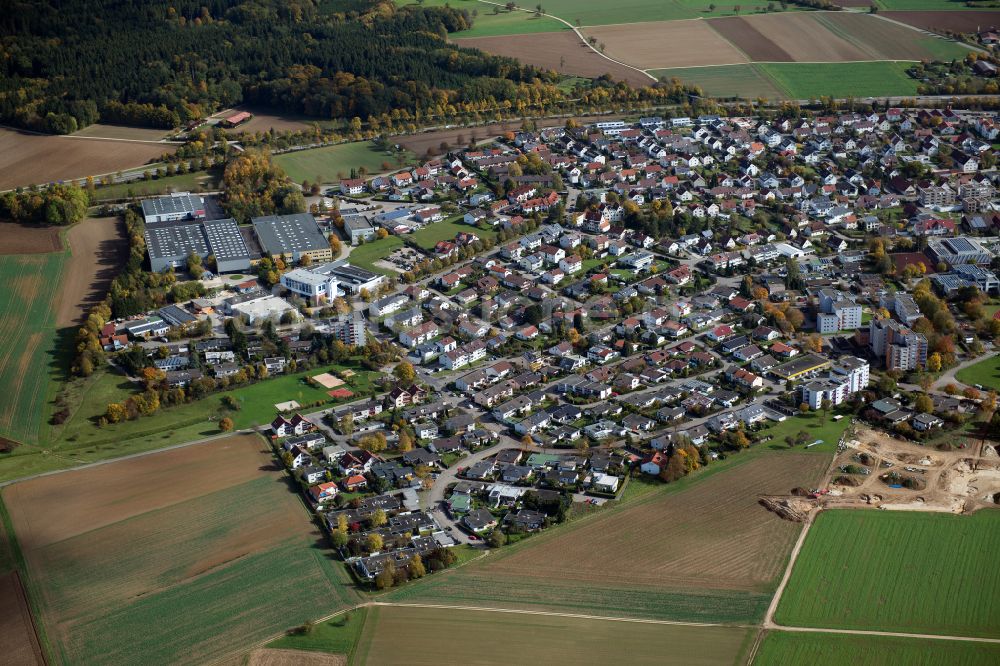 Tomerdingen von oben - Stadtrand und Außenbezirks- Wohngebiete in Tomerdingen im Bundesland Baden-Württemberg, Deutschland