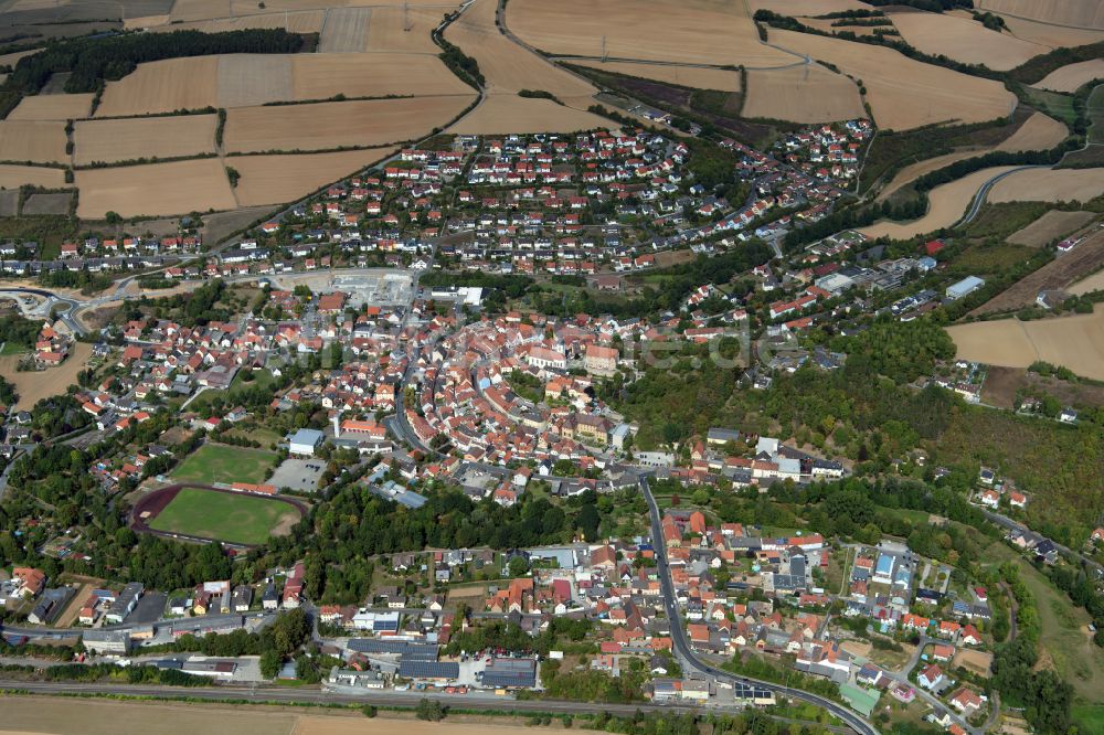 Luftbild Arnstein - Stadtrand mit landwirtschaftlichen Feldern in Arnstein im Bundesland Bayern, Deutschland