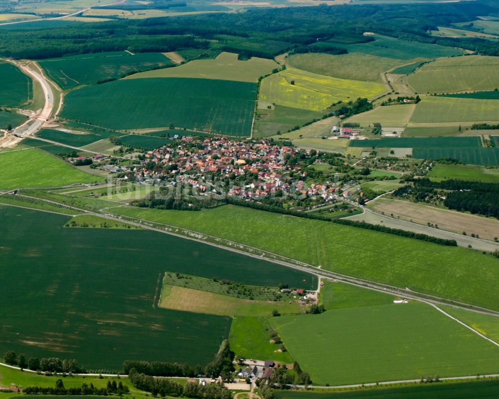 Breitenbach aus der Vogelperspektive: Stadtrand mit landwirtschaftlichen Feldern in Breitenbach im Bundesland Thüringen, Deutschland
