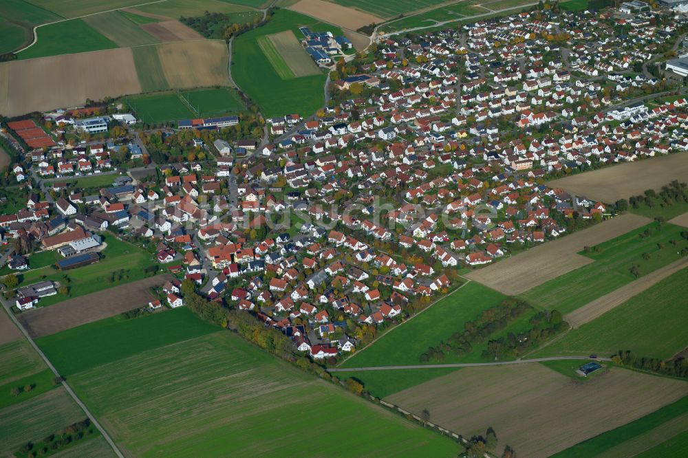 Luftbild Einsingen - Stadtrand mit landwirtschaftlichen Feldern in Einsingen im Bundesland Baden-Württemberg, Deutschland
