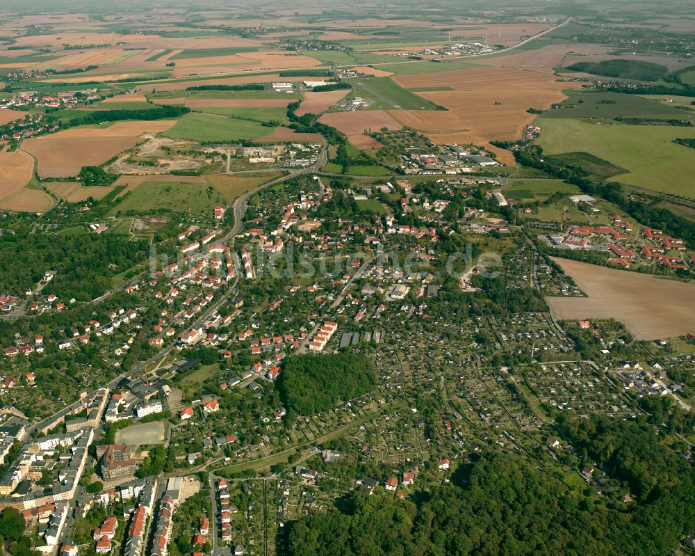 Luftaufnahme Gera - Stadtrand mit landwirtschaftlichen Feldern in Gera im Bundesland Thüringen, Deutschland
