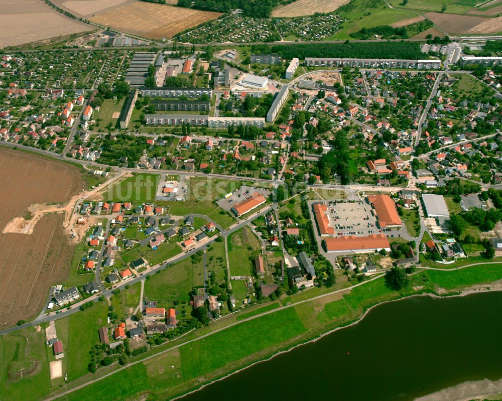 Luftbild Grödel - Stadtrand mit landwirtschaftlichen Feldern in Grödel im Bundesland Sachsen, Deutschland