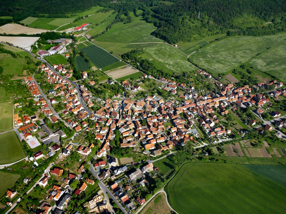 Luftbild Großbartloff - Stadtrand mit landwirtschaftlichen Feldern in Großbartloff im Bundesland Thüringen, Deutschland