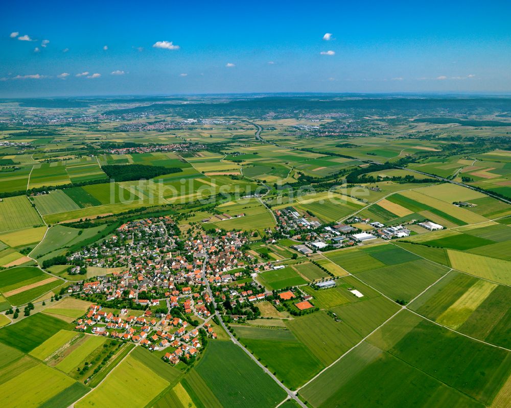 Luftbild Hailfingen - Stadtrand mit landwirtschaftlichen Feldern in Hailfingen im Bundesland Baden-Württemberg, Deutschland