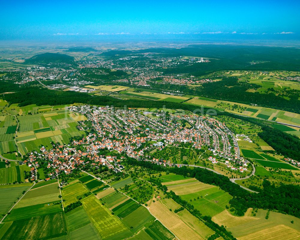 Luftbild Jettenburg - Stadtrand mit landwirtschaftlichen Feldern in Jettenburg im Bundesland Baden-Württemberg, Deutschland