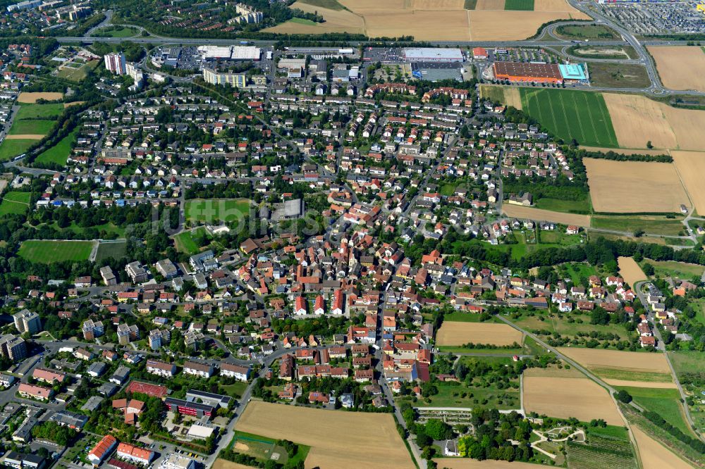 Luftaufnahme Lengfeld - Stadtrand mit landwirtschaftlichen Feldern in Lengfeld im Bundesland Bayern, Deutschland