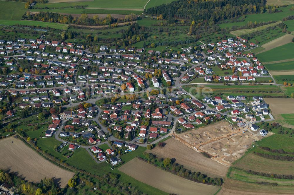 Munderkingen aus der Vogelperspektive: Stadtrand mit landwirtschaftlichen Feldern in Munderkingen im Bundesland Baden-Württemberg, Deutschland