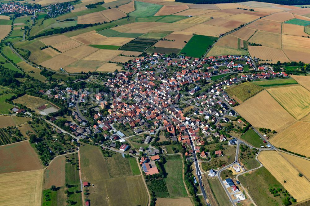 Luftbild Oberaltertheim - Stadtrand mit landwirtschaftlichen Feldern in Oberaltertheim im Bundesland Bayern, Deutschland