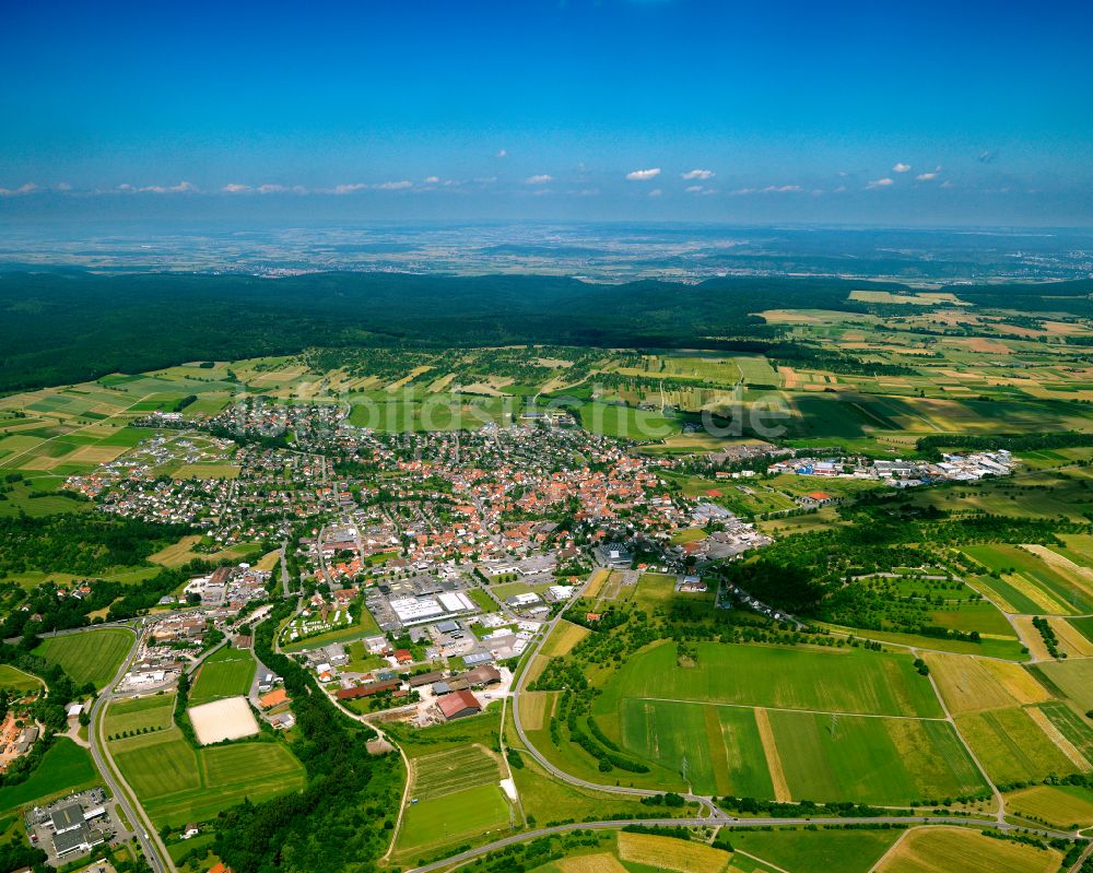 Luftbild Ofterdingen - Stadtrand mit landwirtschaftlichen Feldern in Ofterdingen im Bundesland Baden-Württemberg, Deutschland