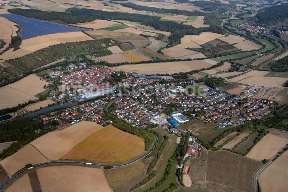 Luftbild Thüngen - Stadtrand mit landwirtschaftlichen Feldern in Thüngen im Bundesland Bayern, Deutschland