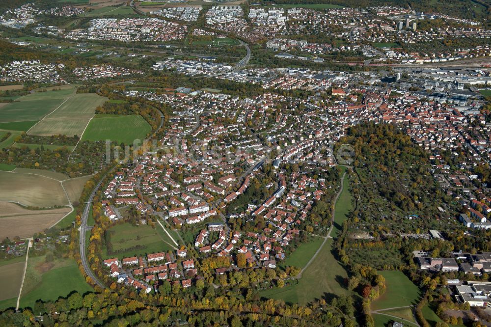 Luftbild Ulm - Stadtrand mit landwirtschaftlichen Feldern in Ulm im Bundesland Baden-Württemberg, Deutschland