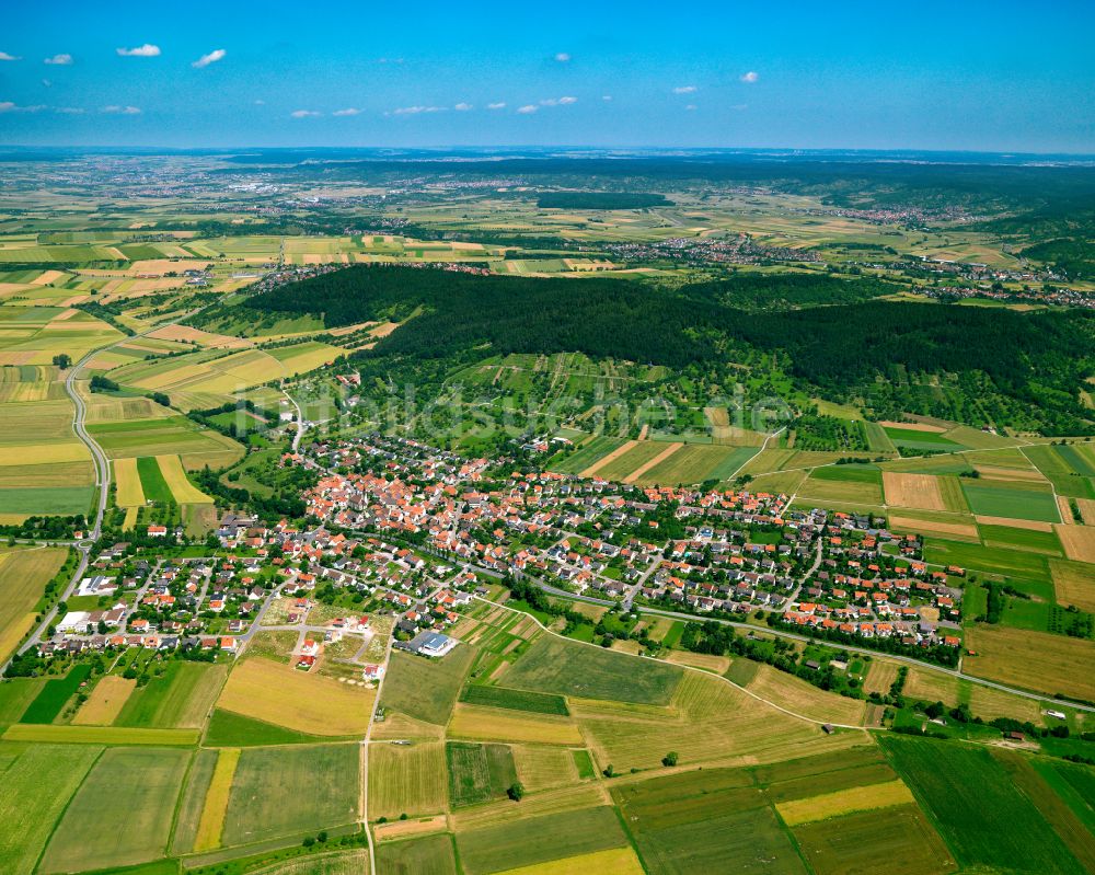 Luftaufnahme Wendelsheim - Stadtrand mit landwirtschaftlichen Feldern in Wendelsheim im Bundesland Baden-Württemberg, Deutschland