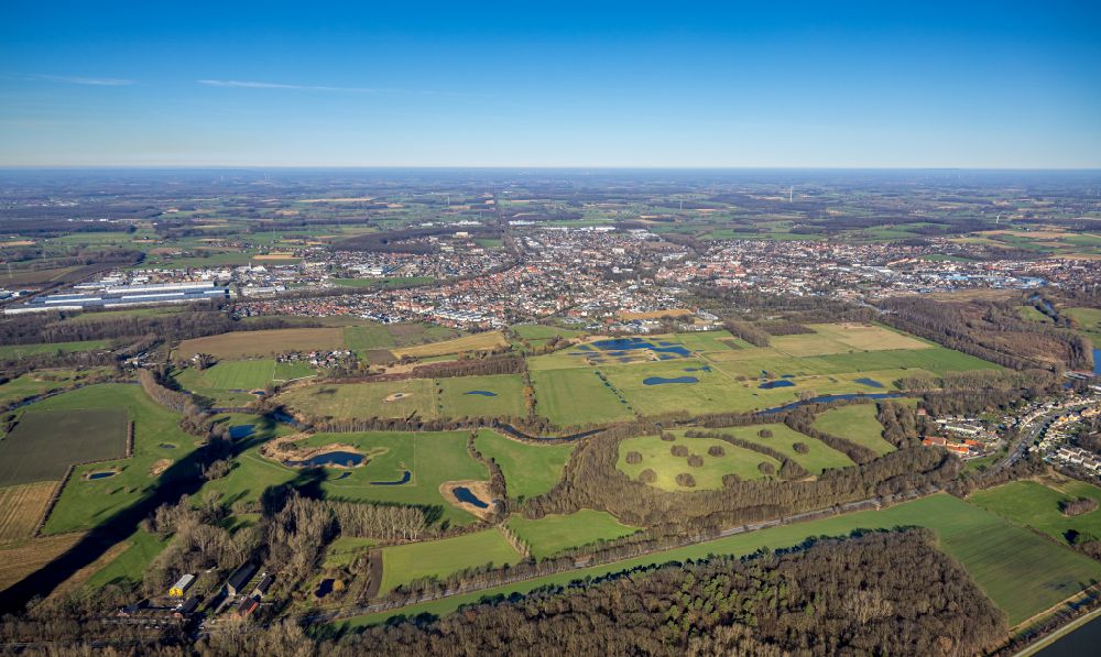 Luftaufnahme Werne - Stadtrand mit landwirtschaftlichen Feldern in Werne im Bundesland Nordrhein-Westfalen, Deutschland