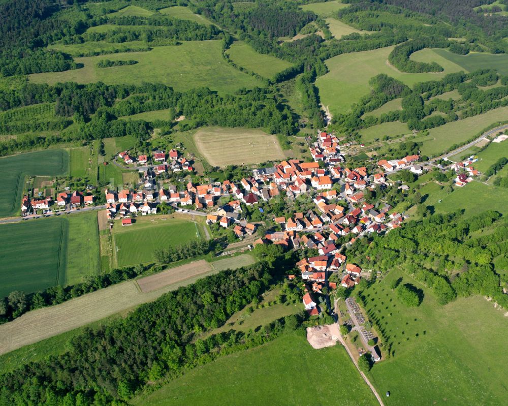Luftbild Wilbich - Stadtrand mit landwirtschaftlichen Feldern in Wilbich im Bundesland Thüringen, Deutschland