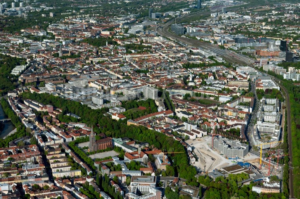 München von oben - Stadtteil- Ansicht im Stadtgebiet im Ortsteil Au-Haidhausen in München im Bundesland Bayern, Deutschland