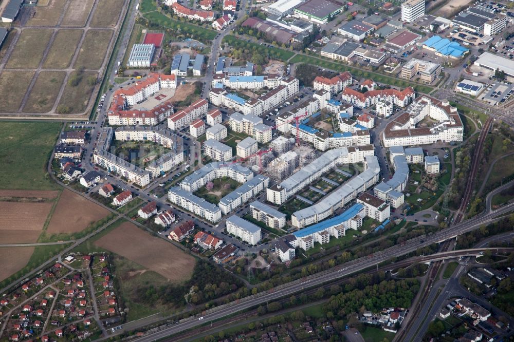 Luftaufnahme Mannheim - Stadtteil Ida-Dehmel-Ring im Stadtgebiet im Ortsteil Käfertal in Mannheim im Bundesland Baden-Württemberg, Deutschland