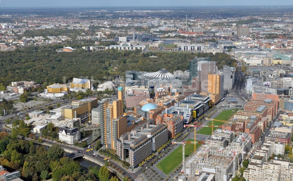 Luftaufnahme Berlin - Stadtteilanicht Potsdamer Platz mit den Park Kolonaden in Berlin Mitte Tiergarten