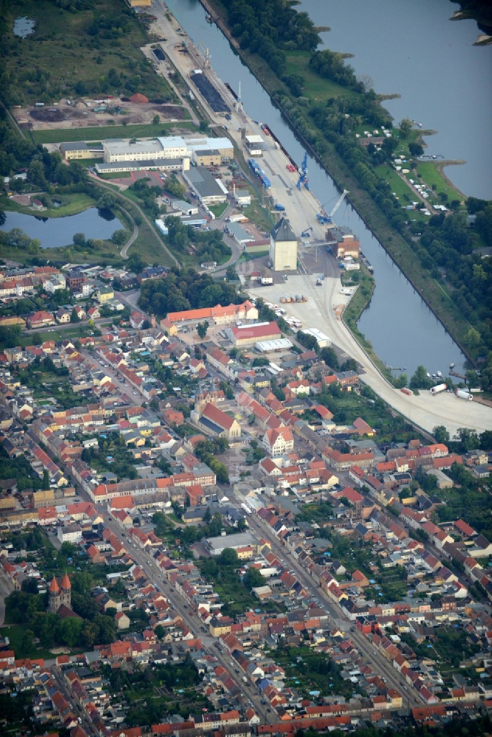 Luftbild Aken - Stadtteilansicht von Aken im Bundesland Sachsen-Anhalt