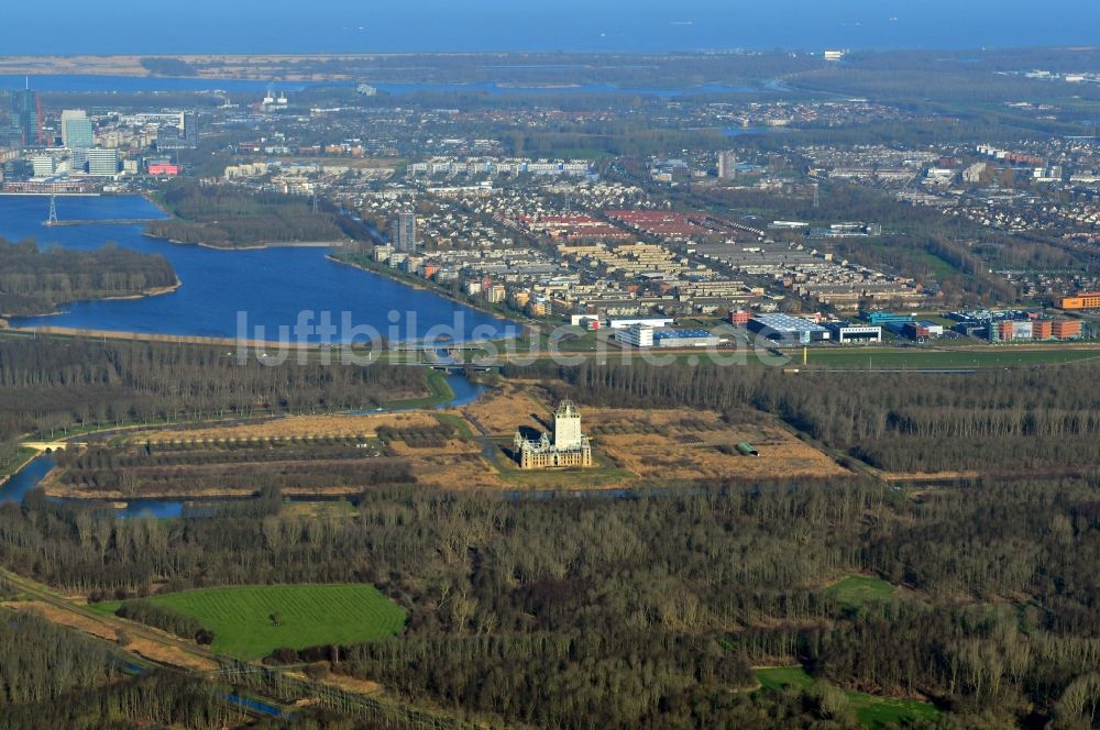Luftaufnahme Almere - Stadtteilansicht von Almere in der Provinz Flevoland in den Niederlanden