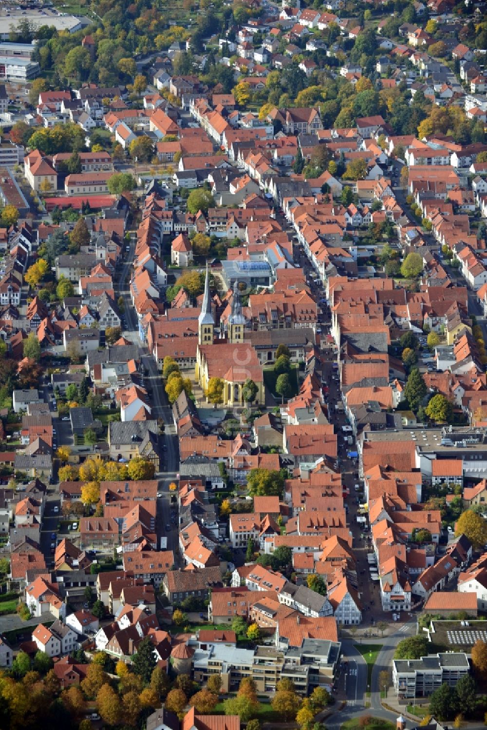 Luftaufnahme Lemgo - Stadtteilansicht der Altstadt von Lemgo im Bundesland Nordrhein-Westfalen