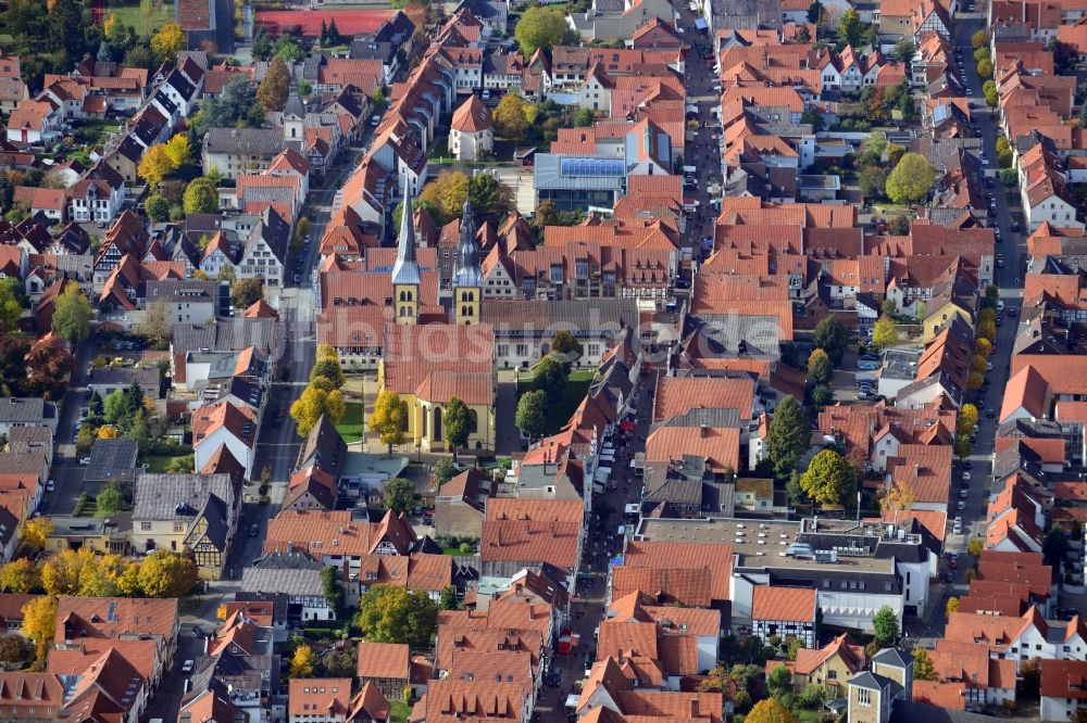 Lemgo aus der Vogelperspektive: Stadtteilansicht der Altstadt von Lemgo im Bundesland Nordrhein-Westfalen