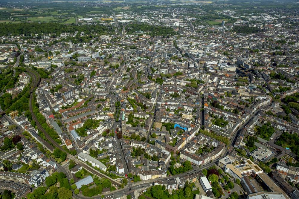 Luftbild Aachen - Stadtteilansicht der Innenstadt von Aachen im Bundesland Nordrhein-Westfalen